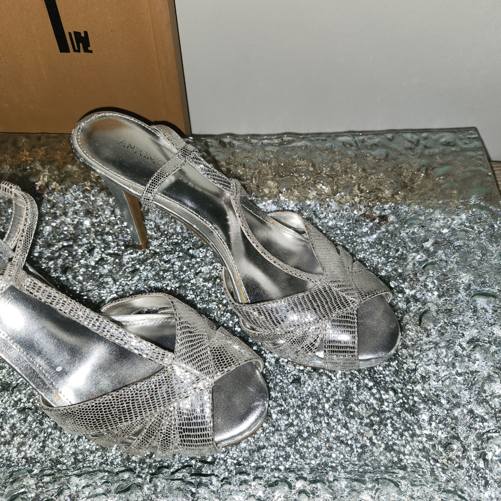 Antonio Melani silver dress strappy heels - Picture 3 of 6